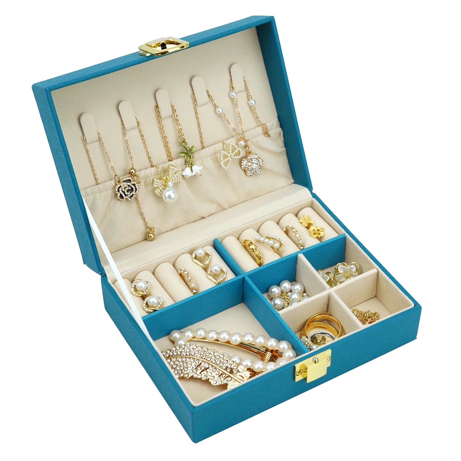 High-End Customized Square Rectangle Jewelry Drawer PU Organizer Factory Direct Sale