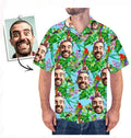 Custom Face Hawaiian Shirt Personalized Photo Button Down Short Sleeve Tropical Funny Shirts for Men Birthday Gift Idea