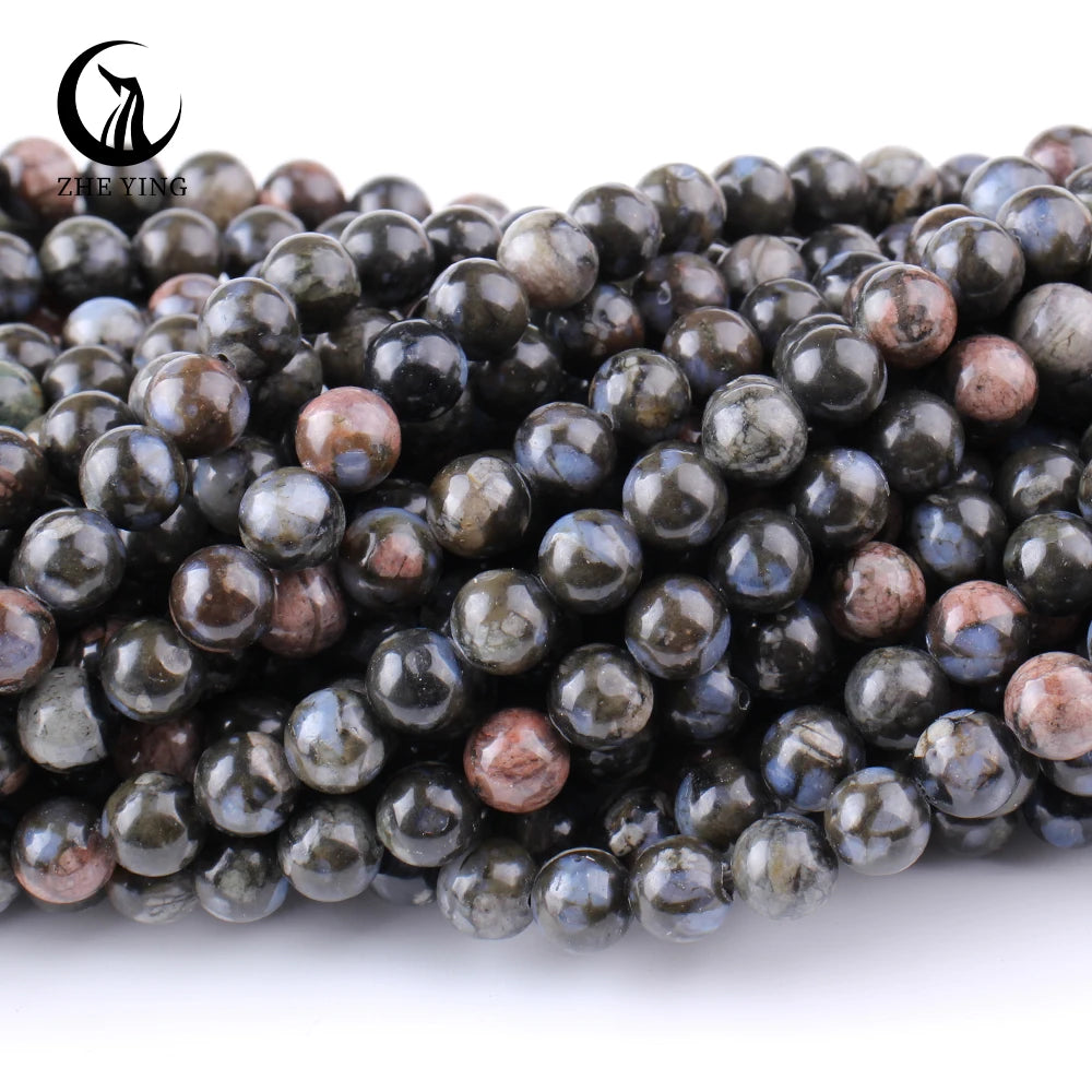 Zhe Ying 6/8/10mm Natural Stone Glaucophane Beads