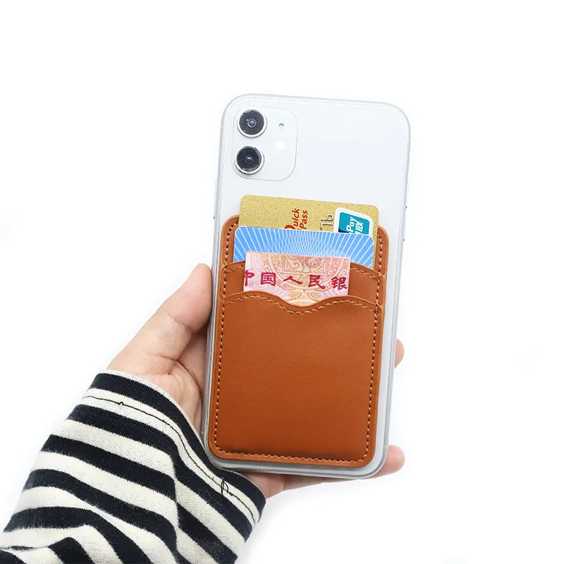RST Premium Quality Vintage Front Pocket PU Leather Wallet Men Women 3M Adhesive Sleeve Business Id Case Phone Card Holder 30mm