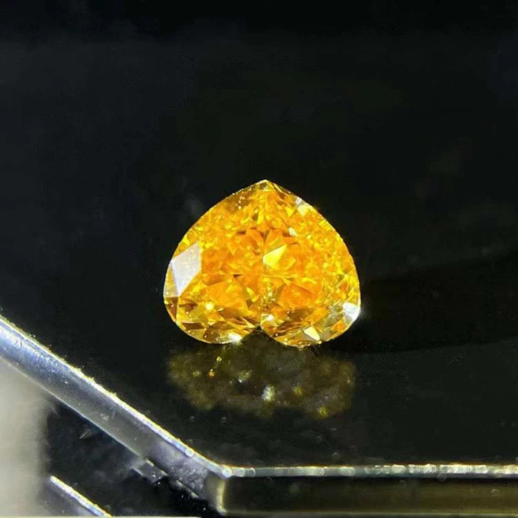 SGARIT Loose Diamond Jewelry 0.301CT VVS Heart Cut Orange Diamond Luxury Jewellery Genuine Natural Real Diamond