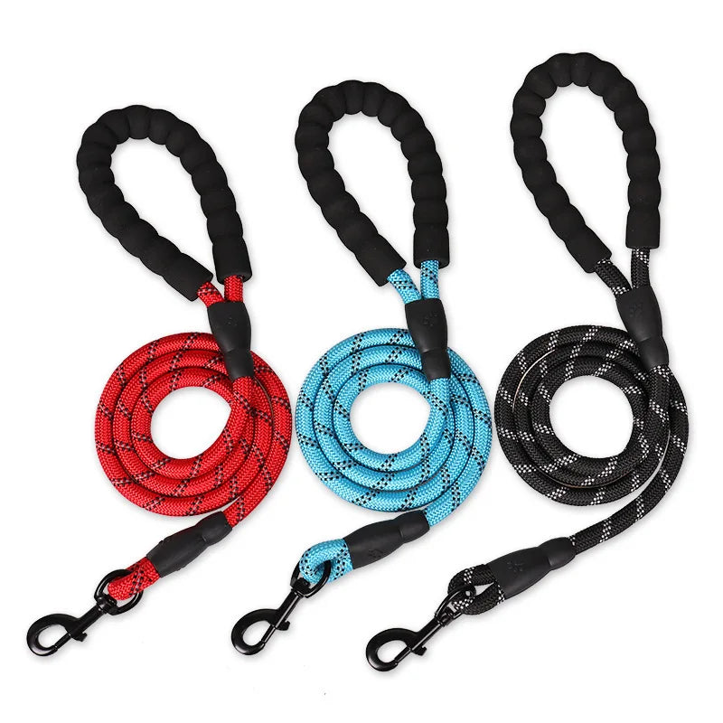 Hot Selling 5 FT & 2 FT Dog Leash Comfortable Padded Nylon with Reflective Heavy Duty Strong Rope Premium Utensils for Pets