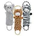 Wholesale Custom Pet Dog Tug Toys No Stuffing Zebra Elephant Durable Luxury Interactive Plush Squeaky Pet Dog Chew Toys for Dogs