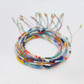 BG1122 Fine Colorful Seed Bead and Gold Accents Sting Bracelet Tiny Beaded Layering Friendship Minimalist Everyday Bracelets