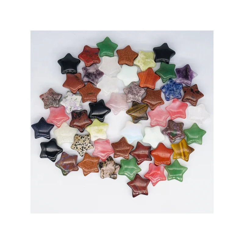 Wholesale Folk Crafts Healing Natural Crystals Small Natural Semi Precious Stone Quartz Crystal Star for Necklace