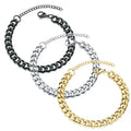SC Wholesale Stainless Steel Men Bracelets Hip Hop Jewelry Minimalist 3mm 5mm 7mm 9mm 11mm Flat Cuban Chain Bracelet Men