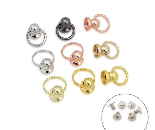 Zinc Alloy Pacifier Head Rivet Accessories With Pull Ring Buckle for Purse