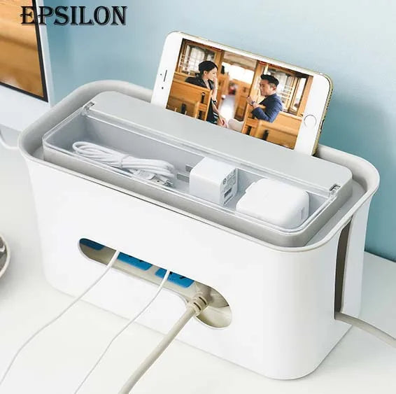 Epsilon Power Strips Organizer Plastic Cable Management Box