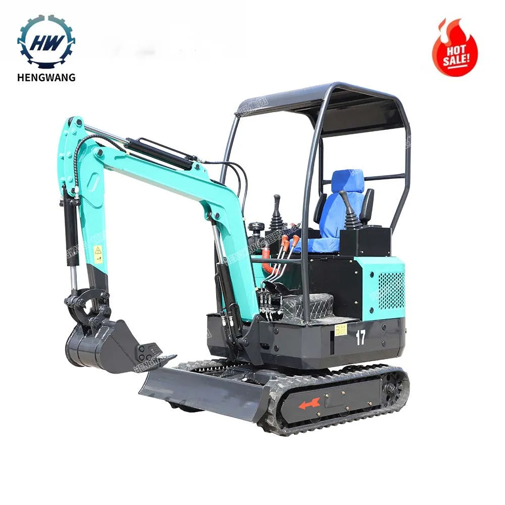 New Hengwang HW17 garden farm digger excavator machine hydraulic crawler mini excavator with 1200kg capacity