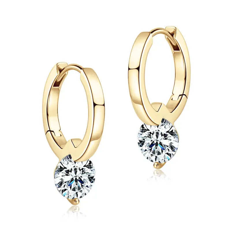 Aretes Fine Jewelry Moissanite Fine Earrings 925 Sterling Silver 6.5mm 1 Carat Moissanite Special Hoop Earrings