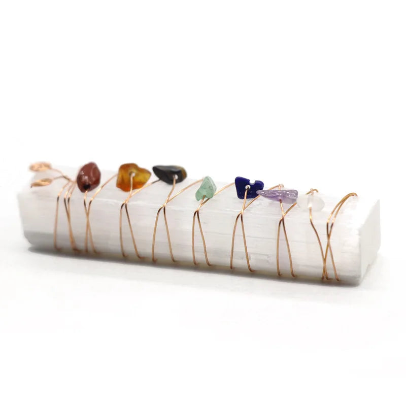 Huiying Fashion rainbow 7 Chakra Gemstone Pendant Stone Reiki Healing Balancing Necklaces Jewelry