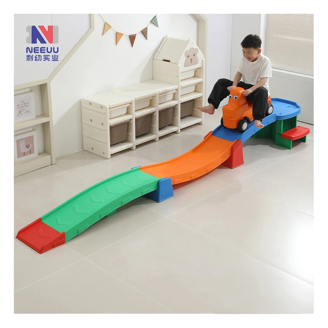 Up & Down Rroller Coaster Toys for ToddlersKids Slide Block Three-stage Track Scooter Ride on Toys Car Toddler Rroller Coaster