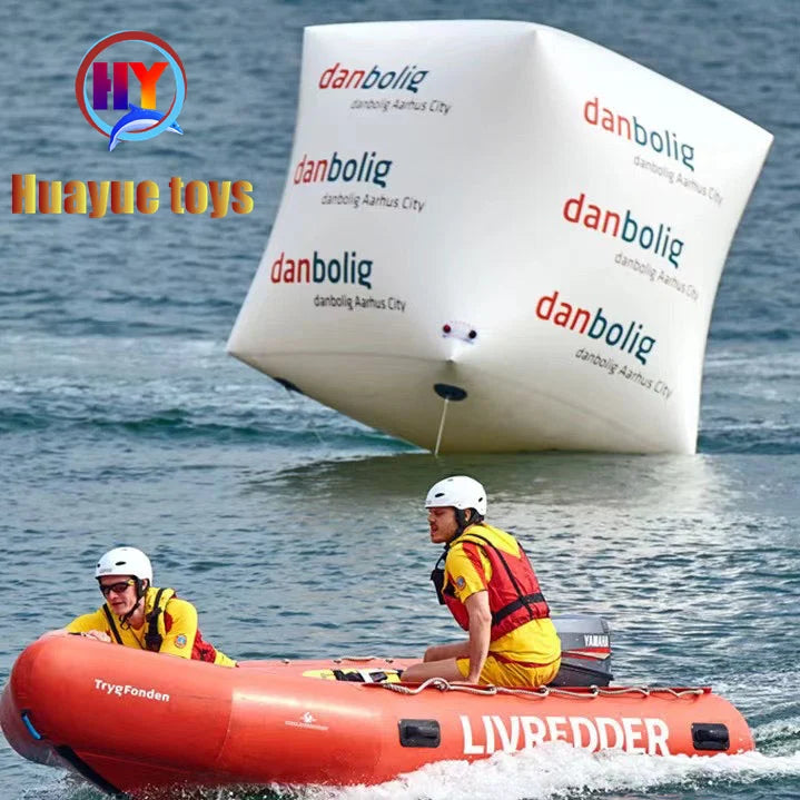 Full Printing Inflatable Cube Buoy for Water Event Floating Water Marker Buoy Square Swim Inflatable Buoy