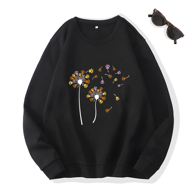 Autumn Winter Spring New Womens Printed Knitted Casual Loose Breathable Eco-Friendly Sweatshirt 100% Polyester