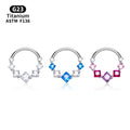 G23 Titanium 16G Septum Nose Ring Piercing Hoop Women's Jewelry Earring CZ Zircon Gold Helix Daith Tragus Cartilage Conch