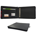 ModernQiu Zipper Split Combination Binder Cowhide Leather Portfolio
