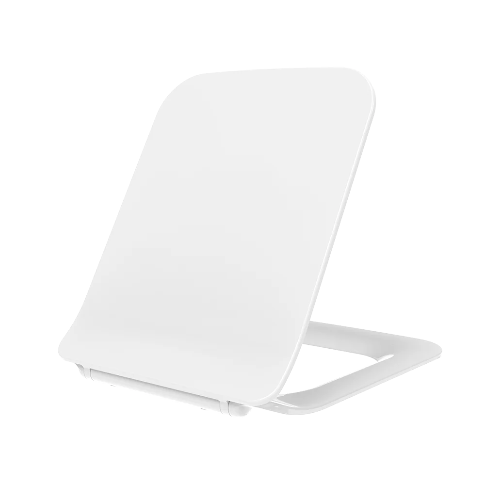 SU063 Ultra-Thin Square Modern Toilet Seat with Urea Lid 17" X 19" Dimensions Soft Close Feature for Bathroom Use
