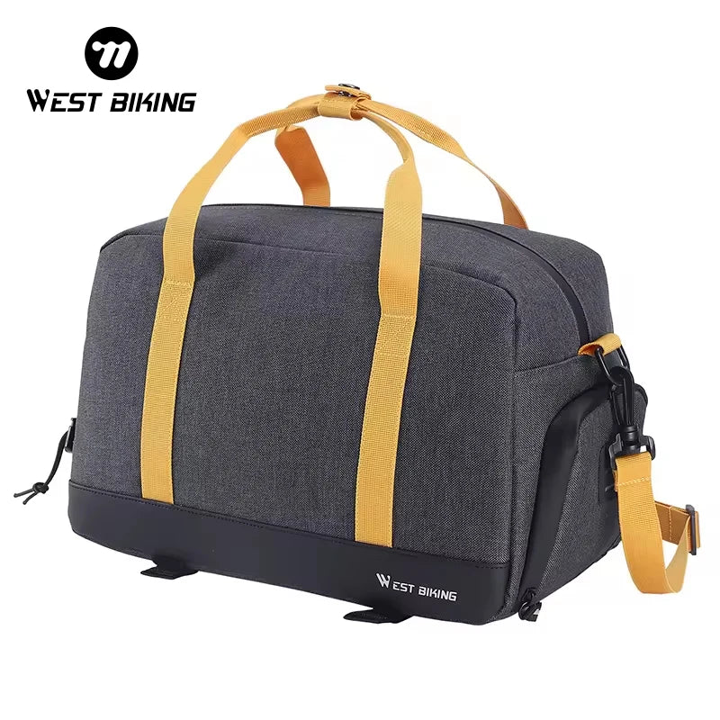 WEST BIKING 3 in 1 Multiple-Use 8.3L Lager Capacity Bike Rack Bag Water Resistance Hangable Taillight Design Bicycle Rack Bag