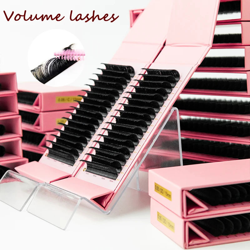 Fluffy Velvet Matte Black Eyelash Extension Private logo 0.03 0.05 0.07mm Lash Extension Trays Individual Eyelash Extensions