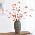 A-1739 Home Decor Bulk Fake Maple Plant Red Artificial Autumn Maple Leaf Branch for Home Office Decor