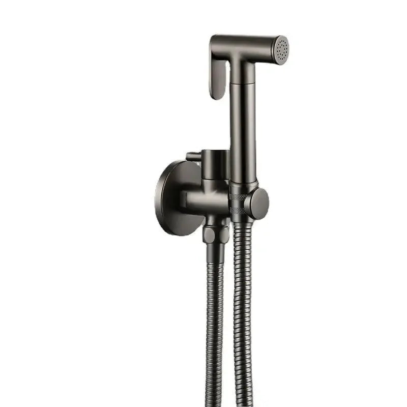 Homedec HD-B048-2 Brass Gun Grey Contemporary Horizontal Spray Handheld Bidet Shower Head Wall Bracket for Bathroom Toilet Bidet