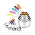 Stainless Steel Measuring Spoon Measuring Cup 10 Pieces Set with Silicone Handle