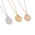 Customized 15MM Stainless Steel Link 14K Gold Plating Fashionable Initial Necklace featuring Trendy 15MM Disc Pendant Latest