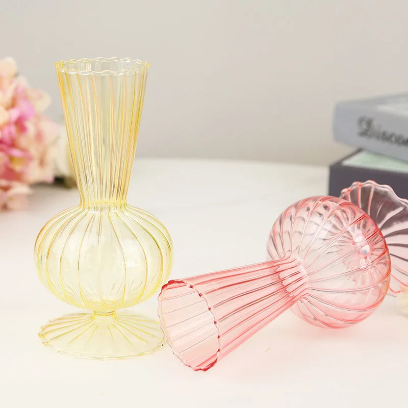 Creative Glass Terrarium Vase Simple Spherical Elliptical Hydroponic Flower Pendulum Handicraft for Home & Hotel Decoration