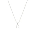 Necklace 925 Sterling Silver Tiny Wishbone Birthday Wishes Pendant Necklace Women Girls Good Luck Jewelry Fashion Necklaces