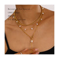 ERESI New Colorful Natural Stone Diy Stainless Steel Bead Necklace Handmade Fashion Pearl Waterproof Chains Layer Pearl Necklace