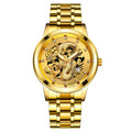 2022 OEM Minimalist Mens Fashion Skeleton Dragon Watches Men Wrist Business Stainless Steel Quartz Watch Relogio Masculino Reloj