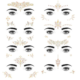 Luminous Face Jewelry Temporary Tattoo Sticker Festival INS Face Gem Jewels Quick-Drying and Waterproof Design
