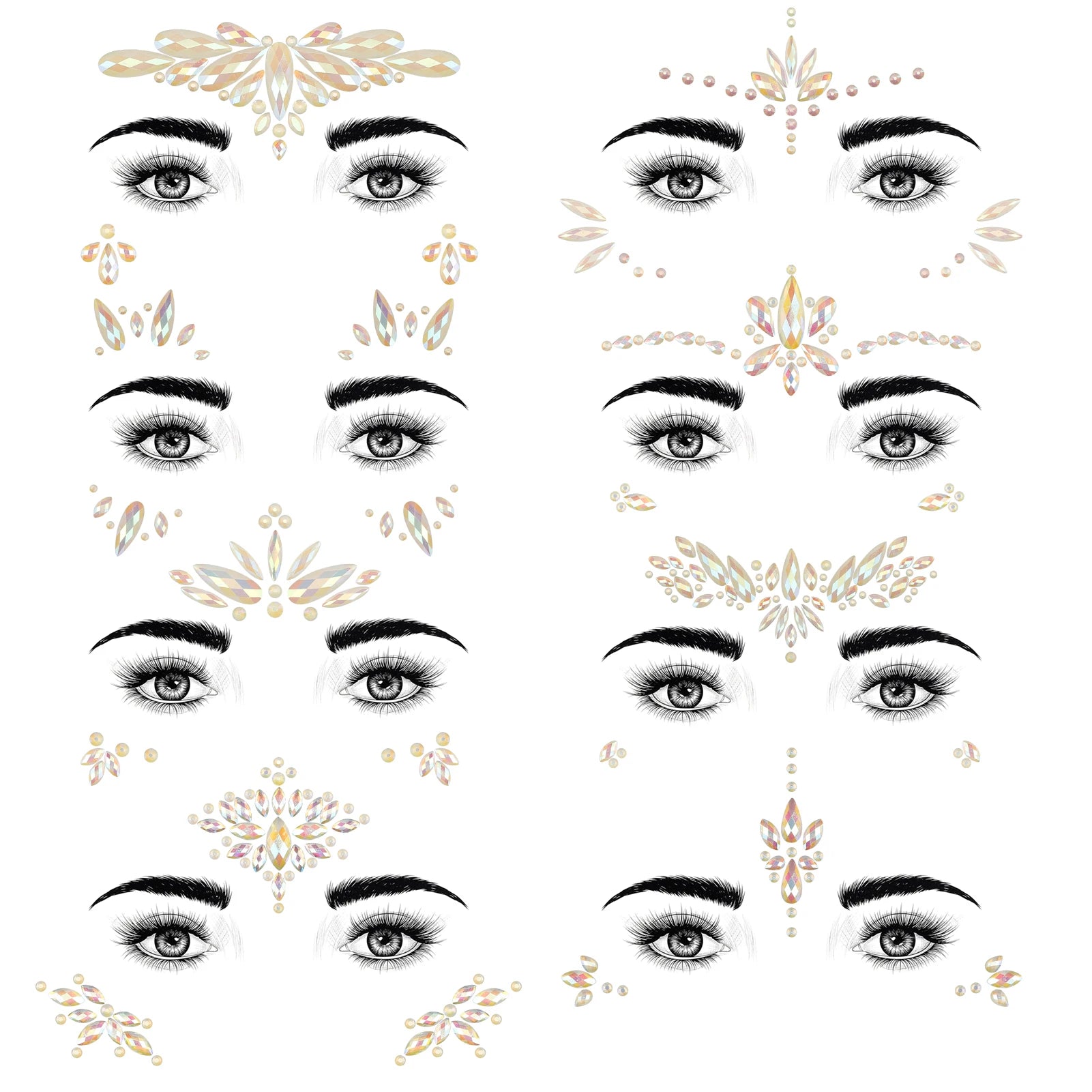 Luminous Face Jewelry Temporary Tattoo Sticker Festival INS Face Gem Jewels Quick-Drying and Waterproof Design