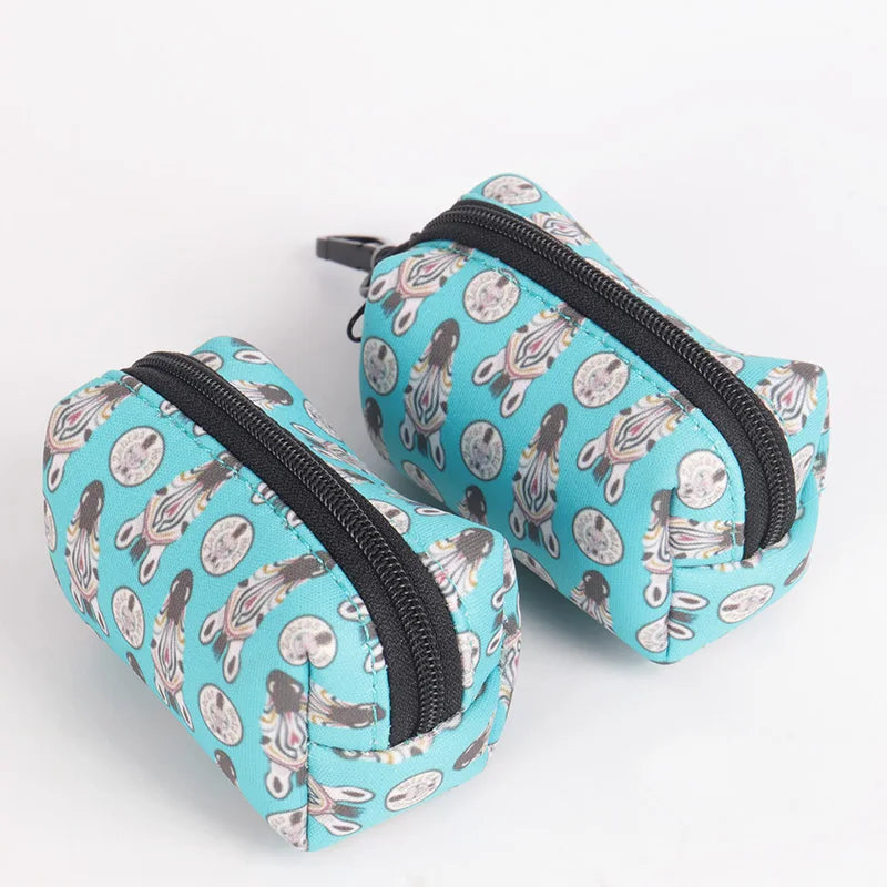 Neoprene Sublimation Printing Dog Poop Trash Pouch Bag Holder Carrier Fabric Pet Dog Waste Bag Dispenser for Outdoor Walks