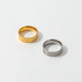 High End 18K PVD Gold & Silver  Neutral Unisex Plain Gold Culture Texture  Stainless Steel  Rings Fashion Jewelry