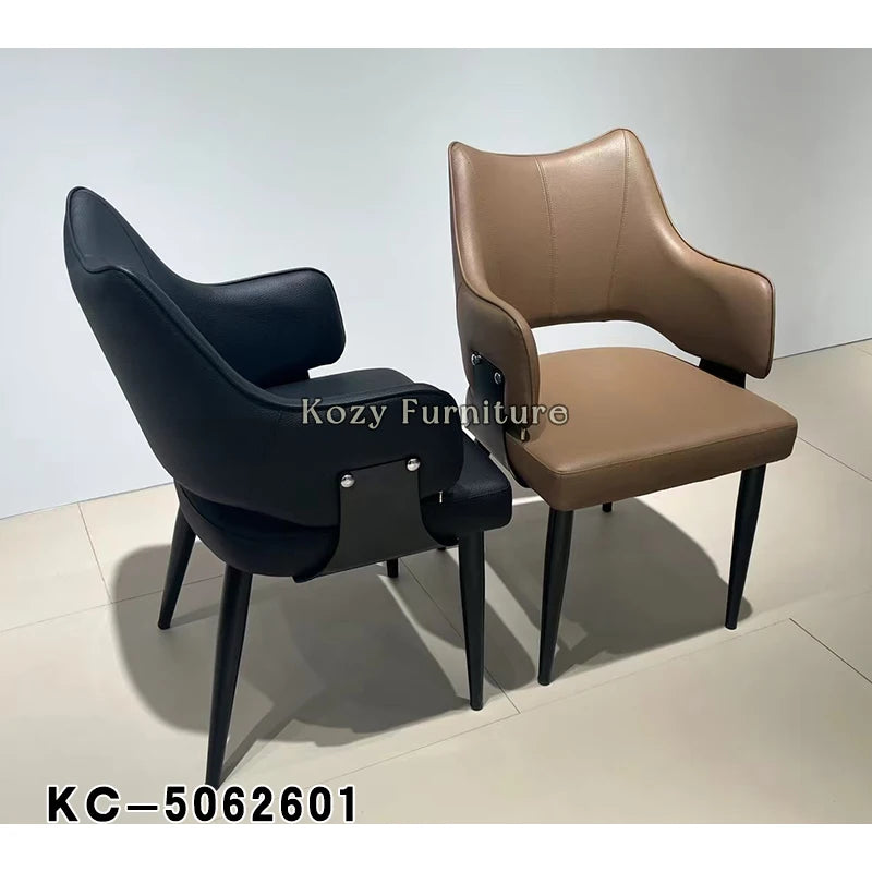 Modern Indoor Black PU Leather Dining Chair with Elegant Metal Legs Classic Design for Home Furniture Hotel & School Use