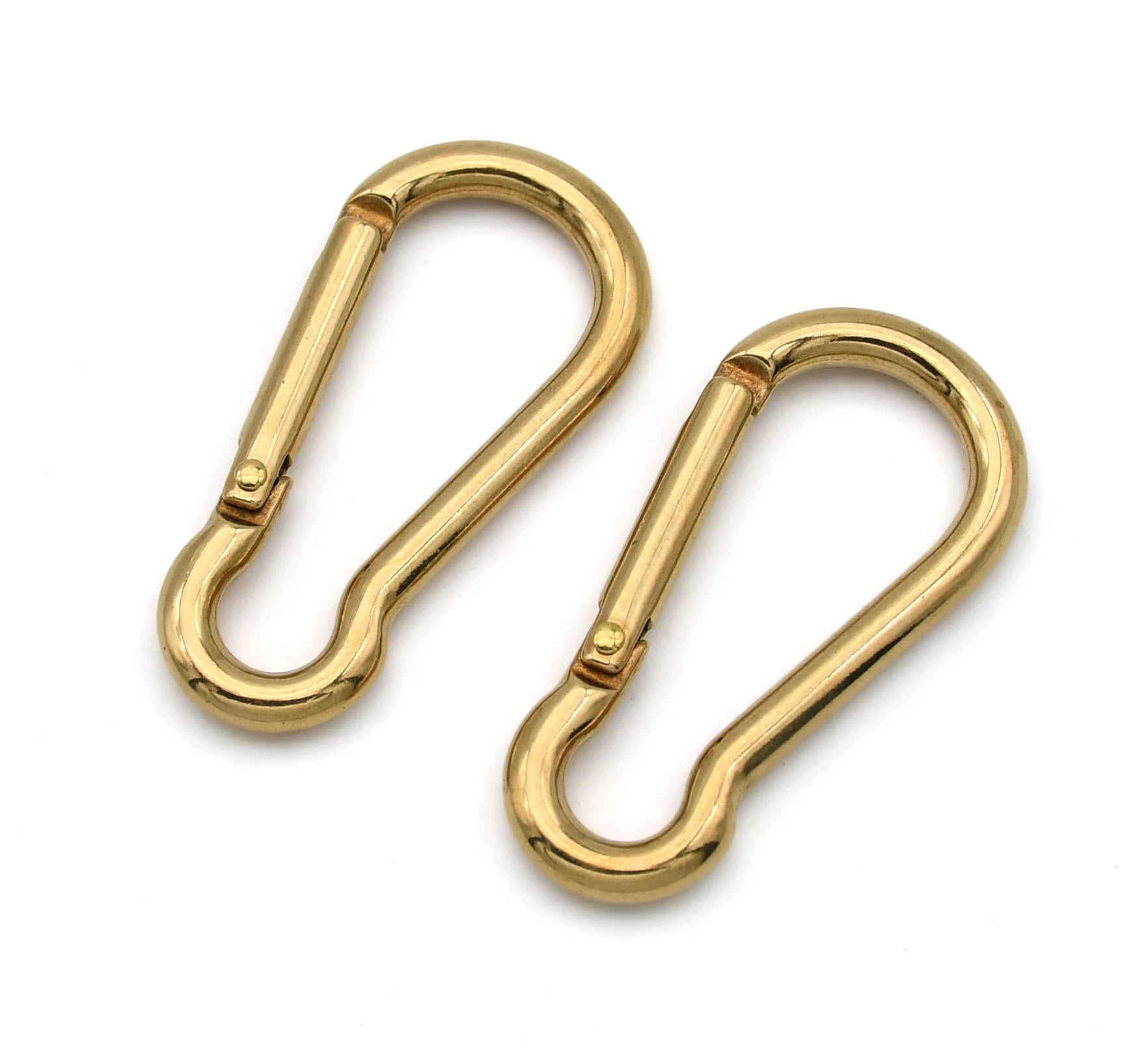 Cloxy Long 60mm Solid Brass Carabiner Snap Hook Carabiner Keychain Hook Spring Clasp Clip Brass Carabiner Hook