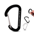 Baichaoli 4D Shaped 40*26mm Aluminum Alloy Metal Carabiner Hooks Silver Black Anodic Oxidation Squash Steel Spring Engraved Hook