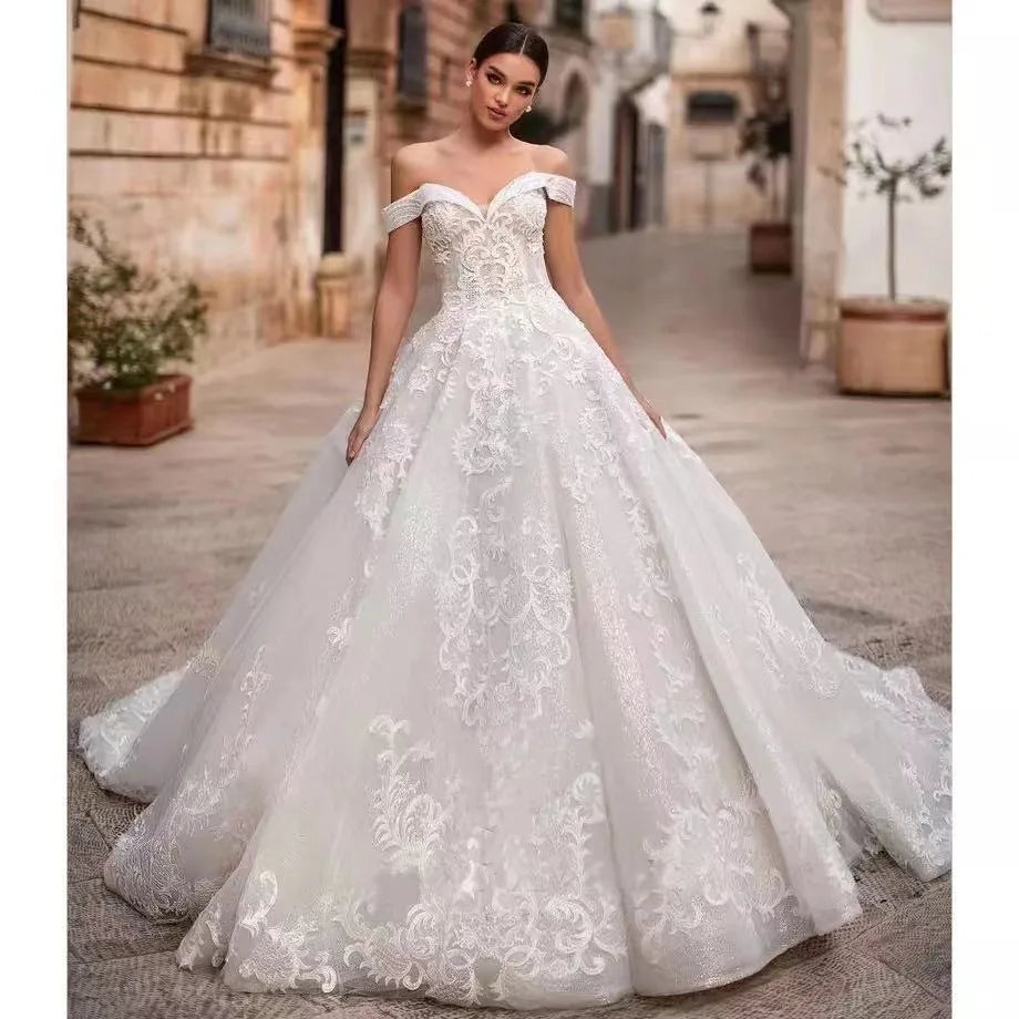 AL1404 2025 Wholesale Custom Plus Size Elegant Cheap Wedding Dresses Made in China African Vintage Dress for Women Wedding Party