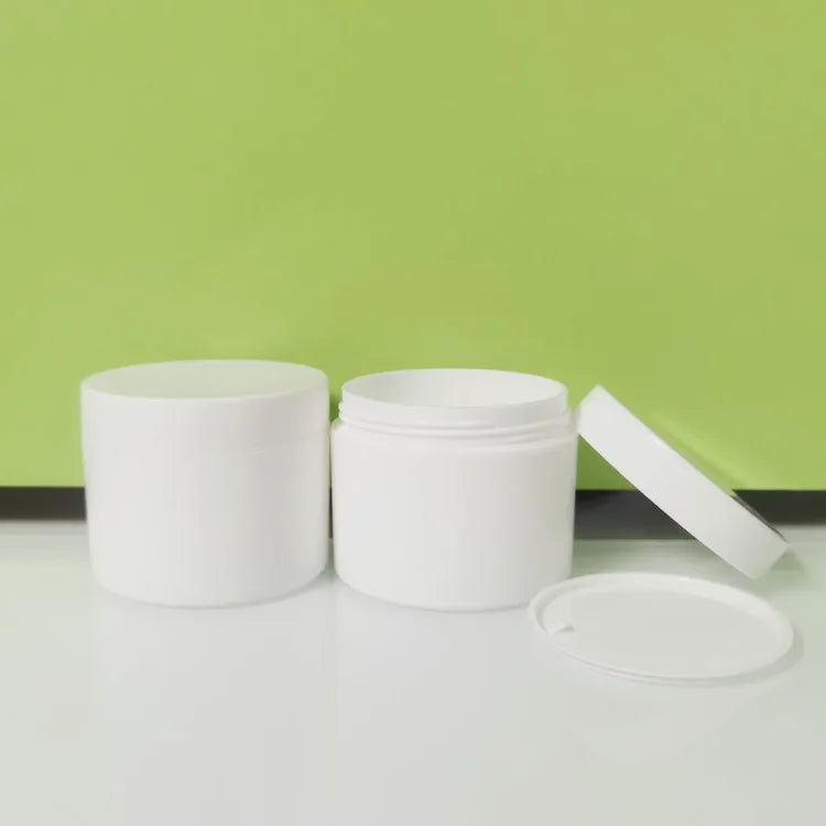 Fancy Marble Matte Black Luxury Small Cosmetic Jar Double Wall Round Shape Plastic Face Cream Container with Lid