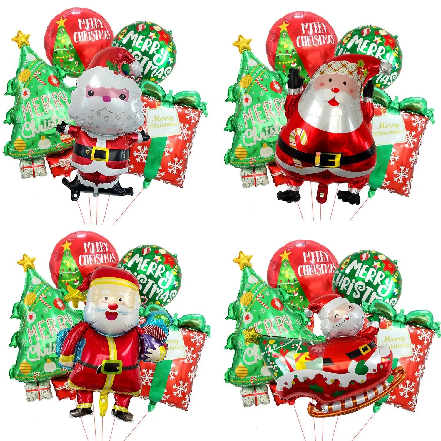 Wholesale Custom Balloon New Merry Christmas Tree Santa Claus Foil Inflatable Christmas Party Decorations Balloons Set