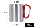 Stainless Steel Coffee Cup Mug Camping Tumbler With Carabiner Handle