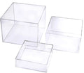 Set of 3 Crystal Clear Acrylic Cube Display Nesting Risers with Hollow Bottoms Transparent Display Racks for Sunglasses