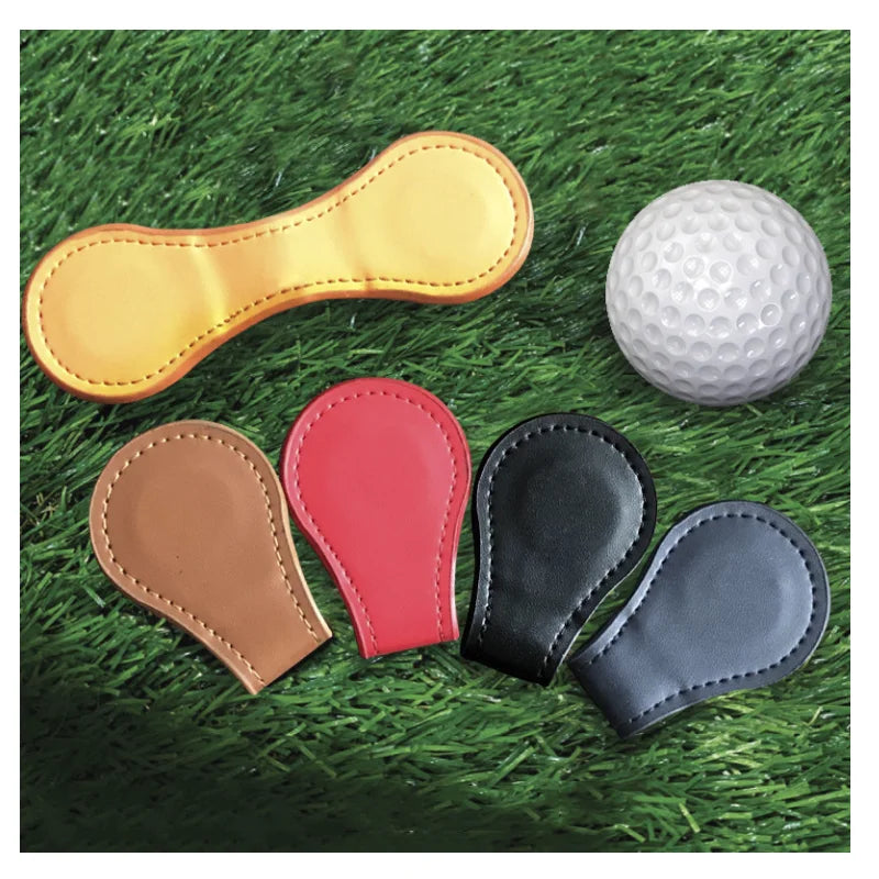 Leather Golf Hat Clip Ball Marker Holder with Strong Magnetic Attach to Your Pocket Edge Belt Clothes Gift Golf Accessories New