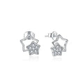 Luxury Cz Stone Jewelry Silver 925 Sterling Silver Resin Ashes Earrings Stars Silver Rhodium Plated