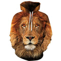 Fashion Animal Print Men Hoodies New 3D Lion Print Hooded Sweatshirt for Spring Street Loose Daily Male Clothing
