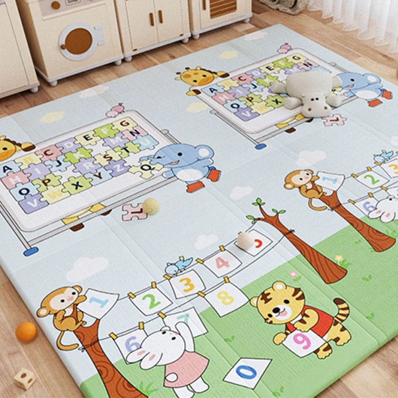Giraffe Elephant Cartoon Play Mat for Infants 2cm Thick Non-Toxic EVA Baby Carpet Waterproof Playmat Foam Padded for Playtime