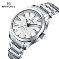 NAVIFORCE 8032 SW Factory Wholesale Cheap Quartz Watches for Men Stainless Steel Band Big Dial Silver Luminous Hands Male Clock