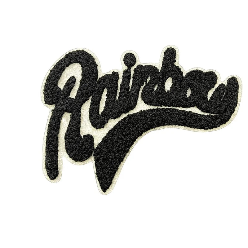 Custom Large Size Alphabet Chenille Embroidery Patches 3D Feature PVC and Fabric Iron-on Backing Printed Letter Labels