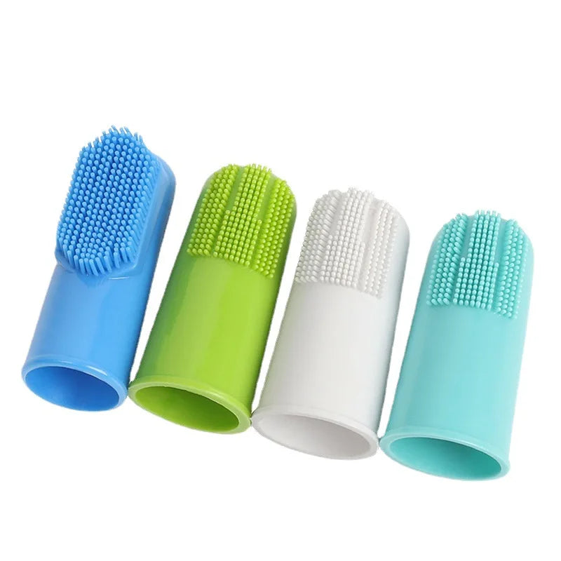 Easy Take Teeth Stain Remover Brush for Cat Dog Silicone Brislte Pet Fingerbrush Toothbrush for Puppies & Small Dogs